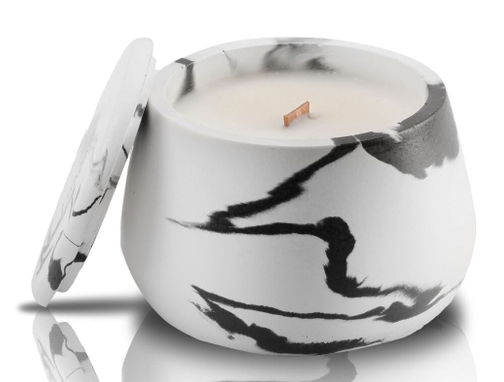 SELSEY Świeca sojowa zapachowa Afina Tobacco & Vanilla 190 ml marmurowy gips