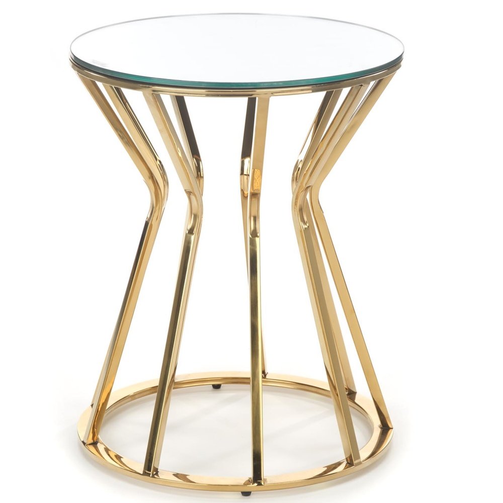 SELSEY Stolik kawowy Plifies okrągły średnica 45 cm lustro/złoty