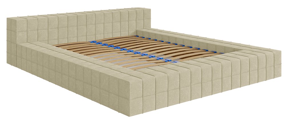 SELSEY Łóżko tapicerowane 180x200 cm Evori kremowy nubuk hydrofobowy