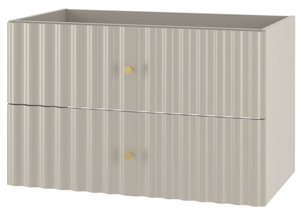 SELSEY Szafka pod umywalkę Aqua 80 cm ryflowane fronty szary beż