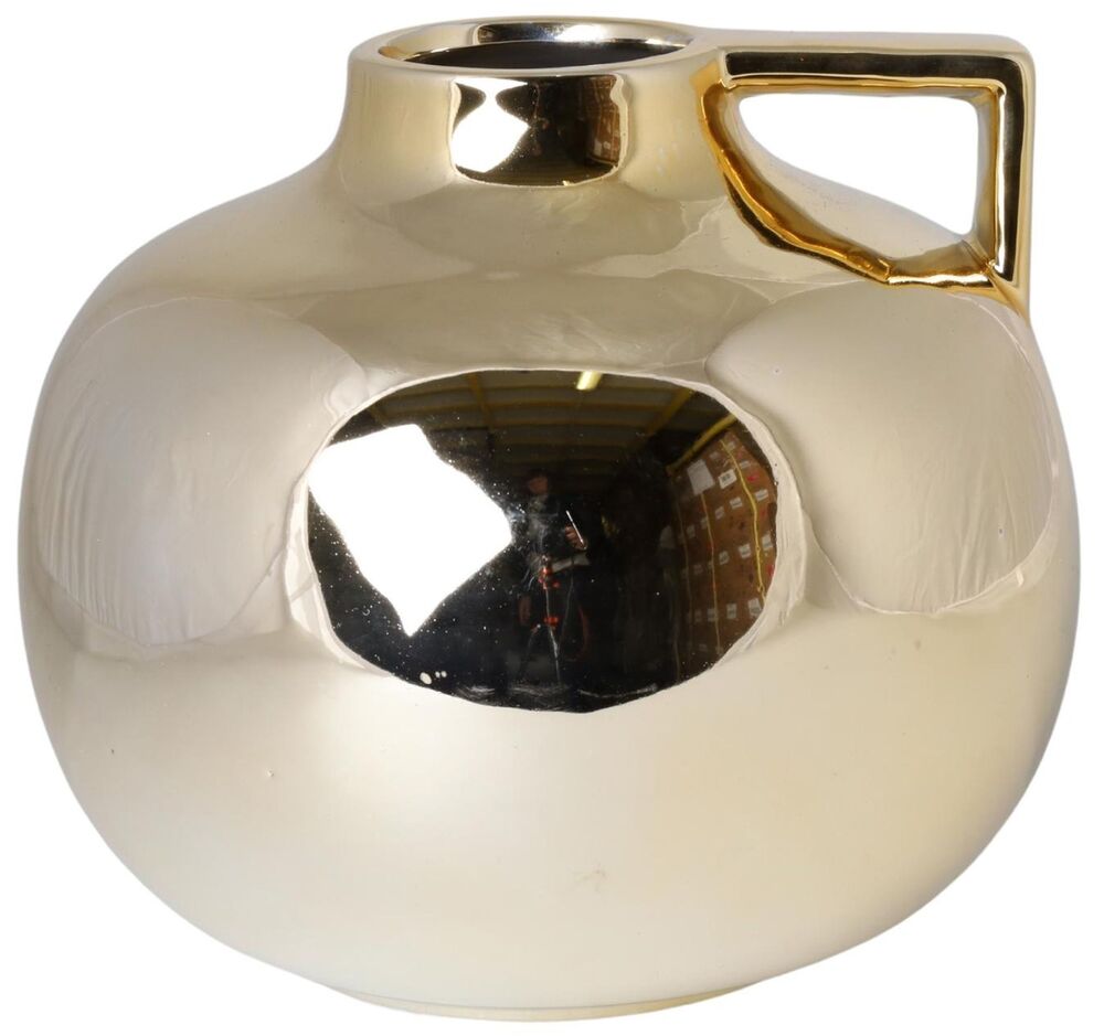 SELSEY Wazon Opporo ceramiczny szeroki złoty