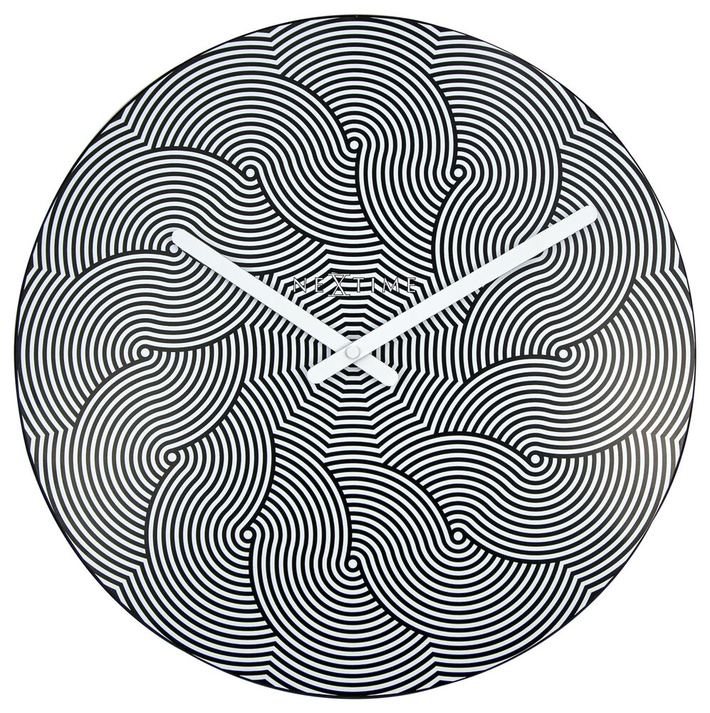 SELSEY Zegar ścienny Waves 40 cm biało-czarny