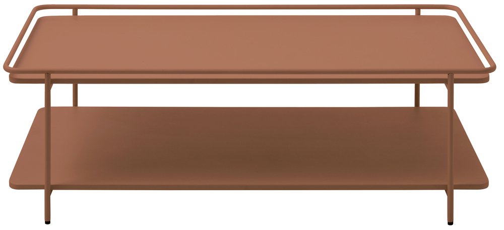 SELSEY Stolik kawowy Yuba 55x110 cm z półką brązowy