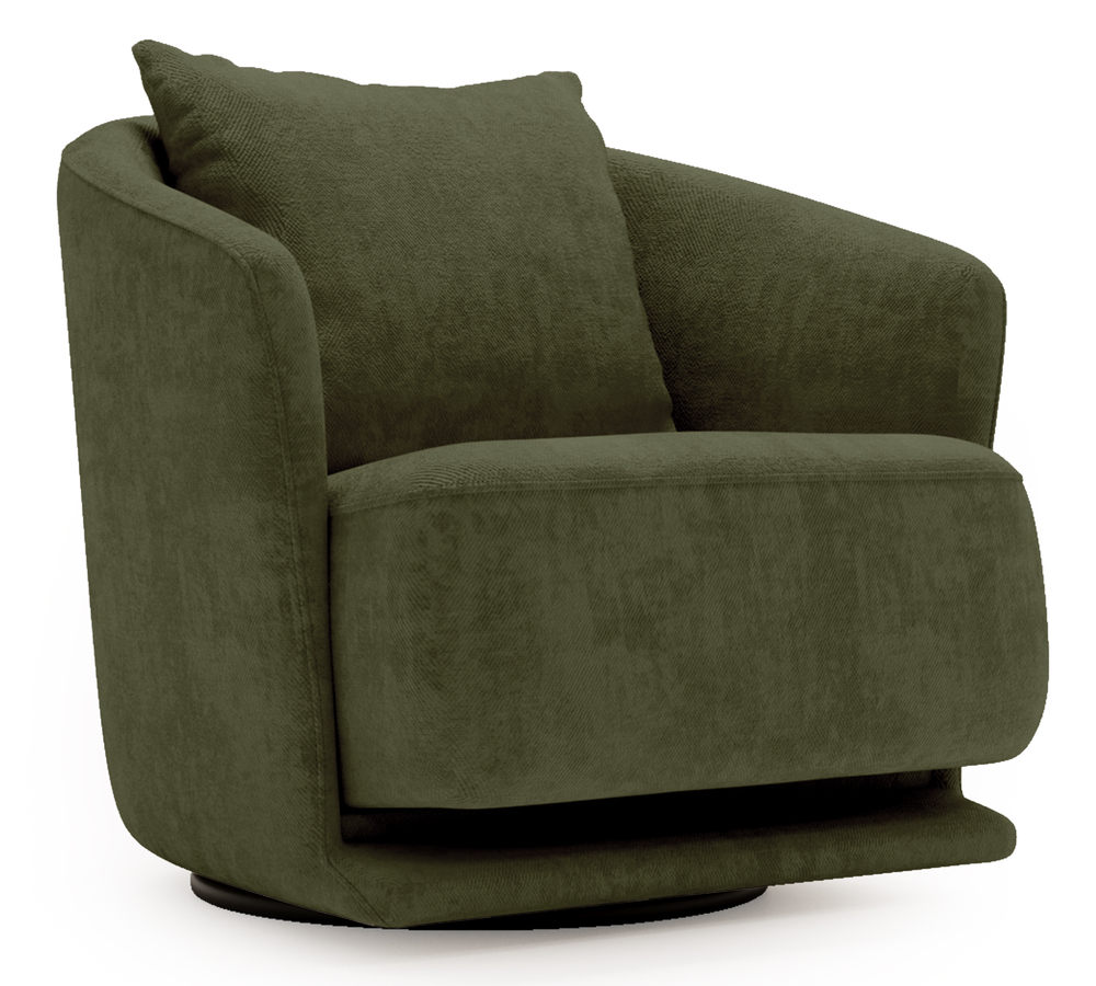 SELSEY Fotel obrotowy Wish oliwkowy szenil