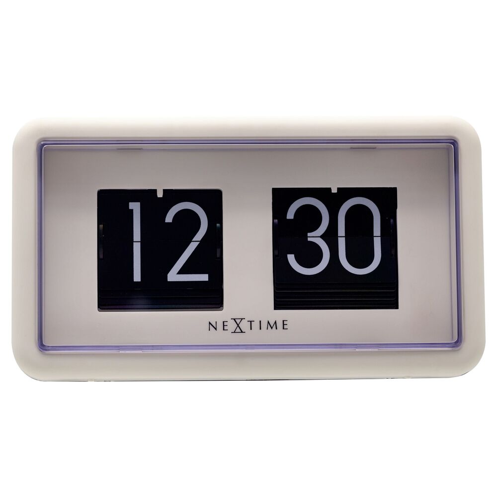 SELSEY Zegar stojący Flip Clock 18x10 cm biały
