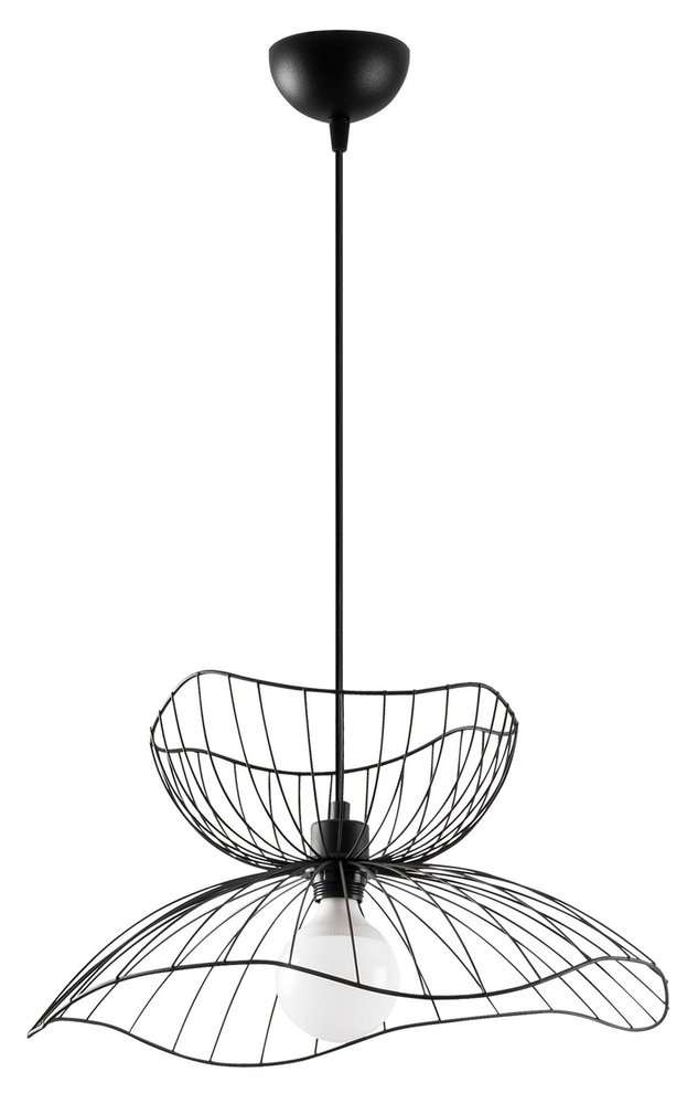 SELSEY Lampa wisząca Bleriss średnica 50 cm czarna podwójna