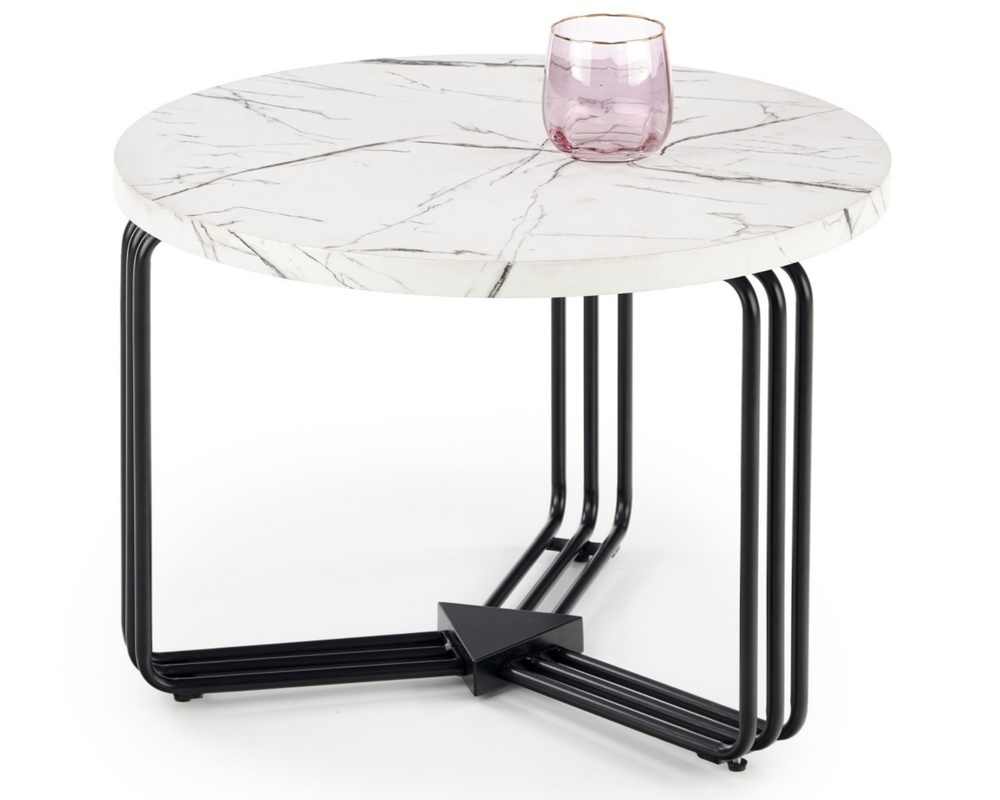 SELSEY Stolik kawowy Densure okrągły średnica 55 cm biały marmur