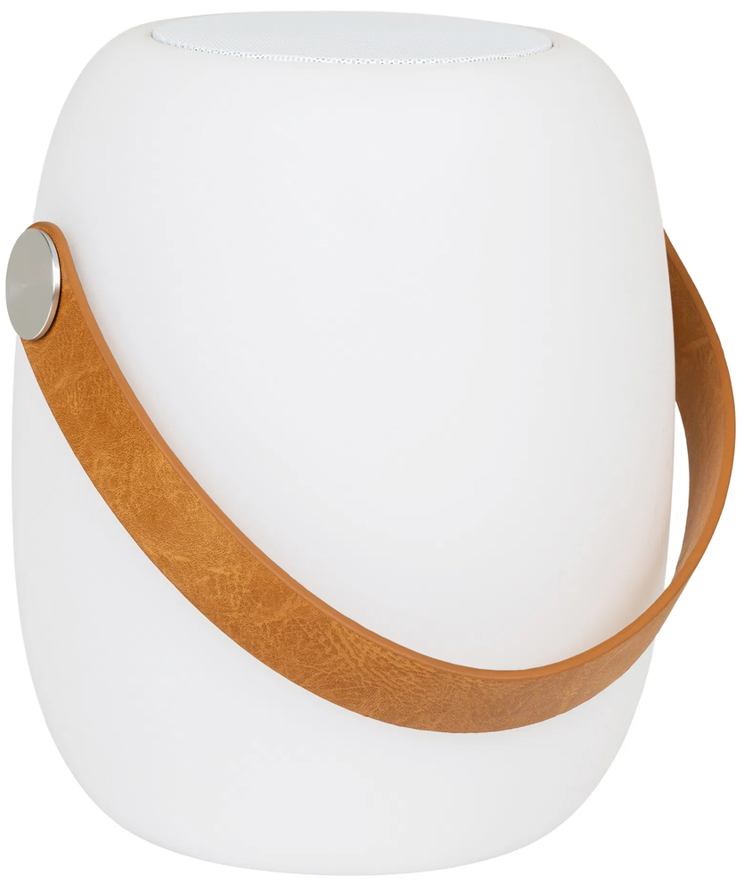 SELSEY Lampa ogrodowa Cardiff LED z głośnikiem bluetooth biała