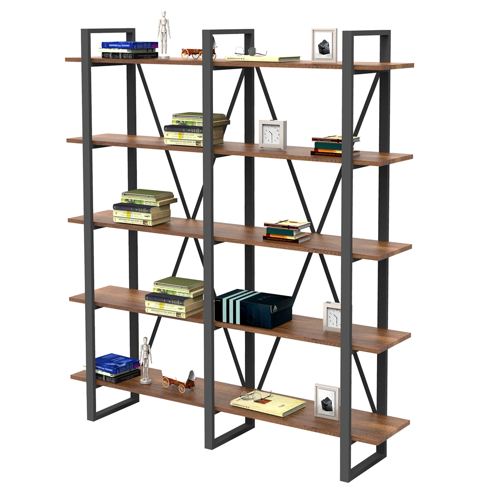 SELSEY Regał na książki Suvero antracytowy/brązowy