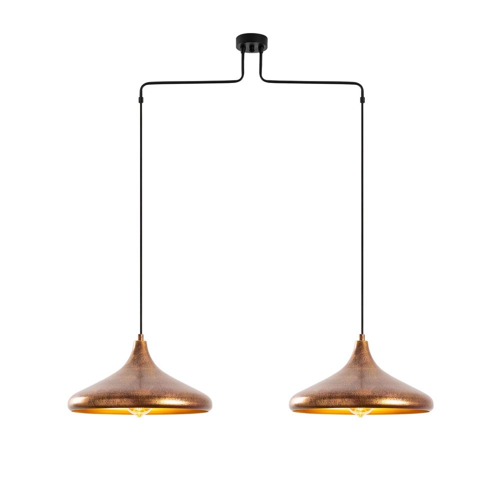 SELSEY Lampa wisząca Nairred x2 postarzane złoto