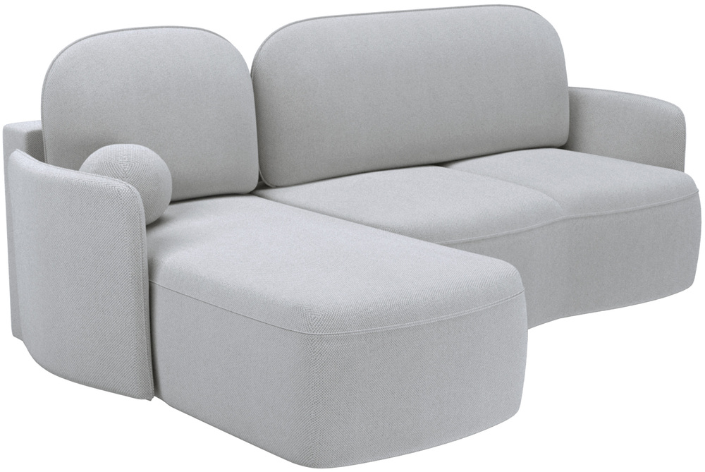 SELSEY Narożnik z funkcją spania Blummi L-kształtny uniwersalny z pojemnikiem jasnoszary szenil hydrofobowy