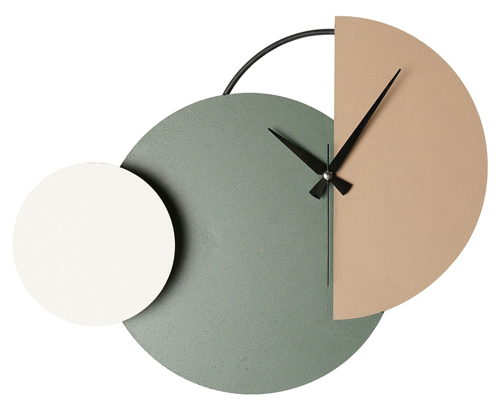 SELSEY Zegar ścienny Oximoy 47x31 cm beżowo-zielony