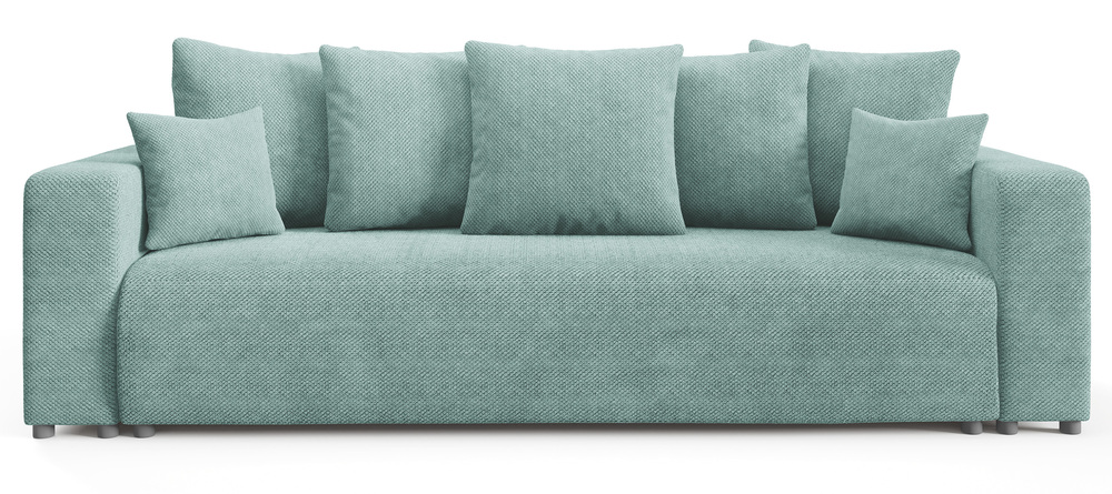 SELSEY Kanapa rozkładana trzyosobowa Laria z pojemnikiem turkusowa szenil hydrofobowy