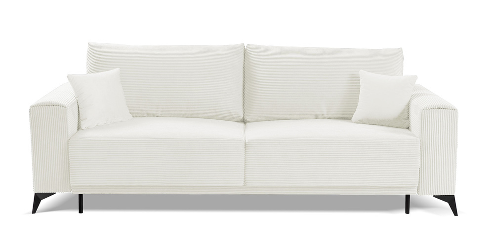 SELSEY Kanapa rozkładana trzyosobowa Jokiranta z pojemnikiem kremowa sztruks