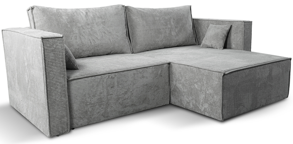 SELSEY Narożnik z funkcją spania Ontaro L-kształtny uniwersalny z pojemnikiem jasnoszary sztruks