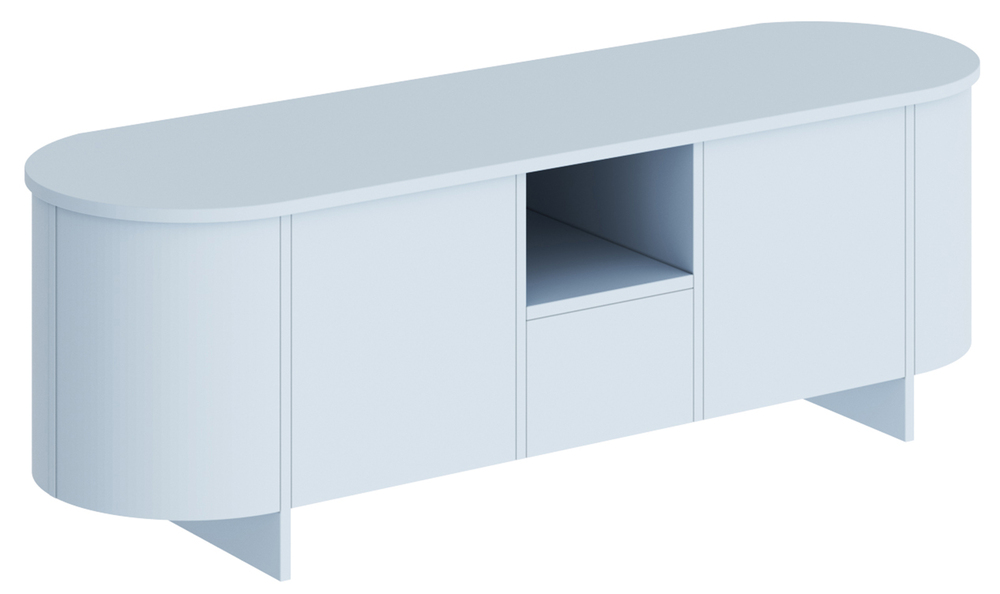 SELSEY Szafka RTV dwudrzwiowa Camplia z jedną szufladą 163 cm niebieski mat