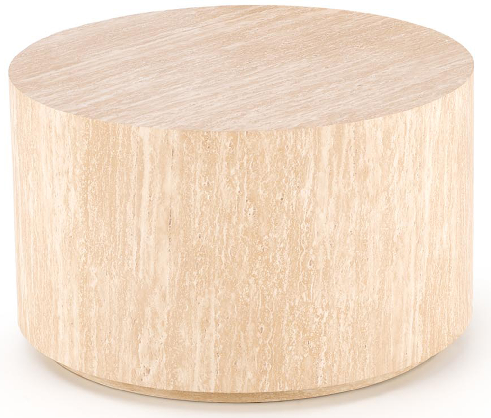 SELSEY Stolik kawowy Travertino okrągły blat 60 cm trawertyn