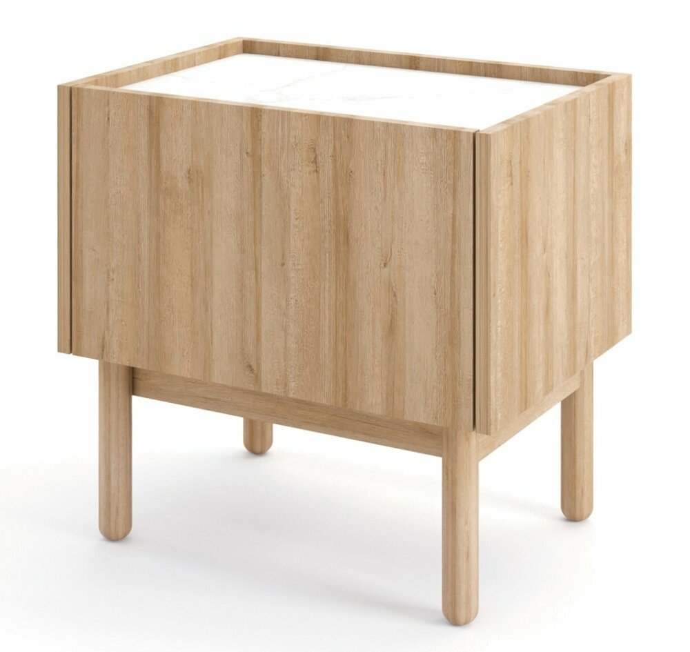 SELSEY Szafka nocna Loppi dąb riviera / marmur bianco