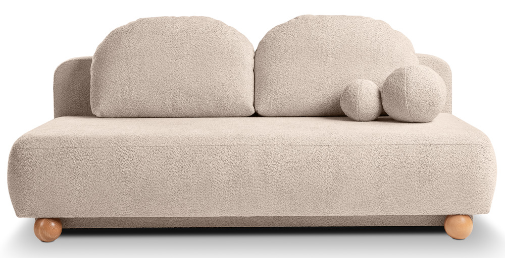 SELSEY Kanapa rozkładana trzyosobowa Fidavio z pojemnikiem beżowa boucle