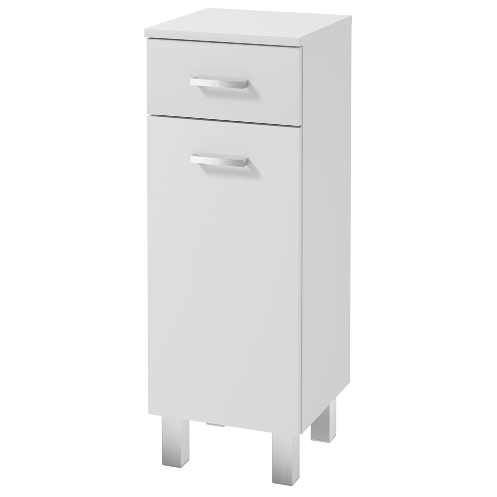 SELSEY Półsłupek łazienkowy Loope stojący z szufladą biały