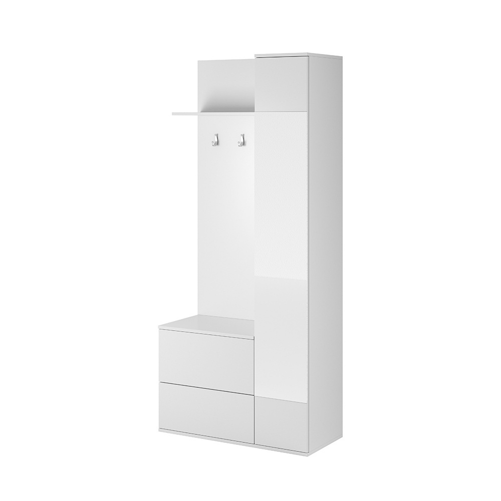 SELSEY Zestaw do przedpokoju Chelsy biały z lustrem oraz szafkami