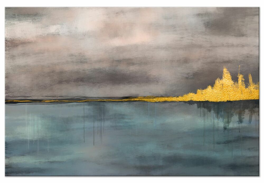 SELSEY Obraz Złote miasto jednoczęściowy 120x80 cm szeroki