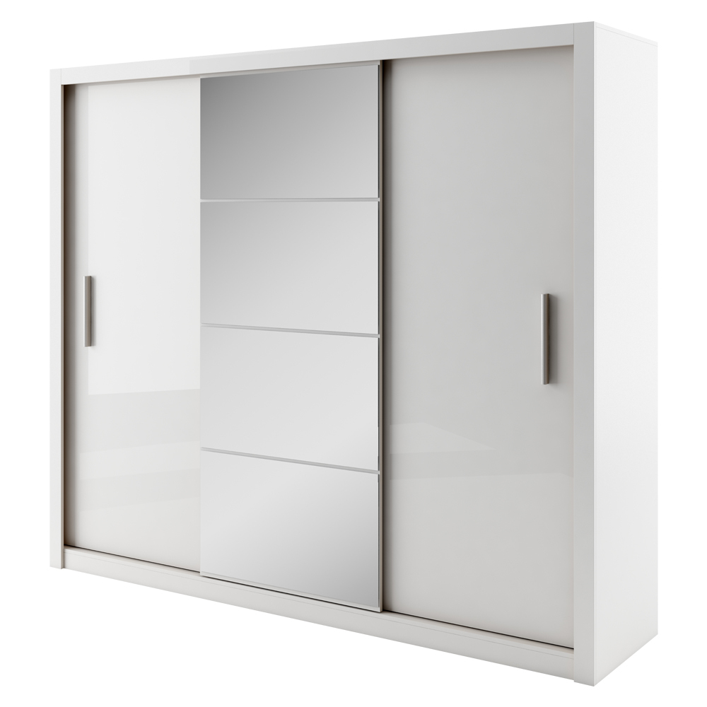 SELSEY Szafa Idea 250 cm z lustrem Biały