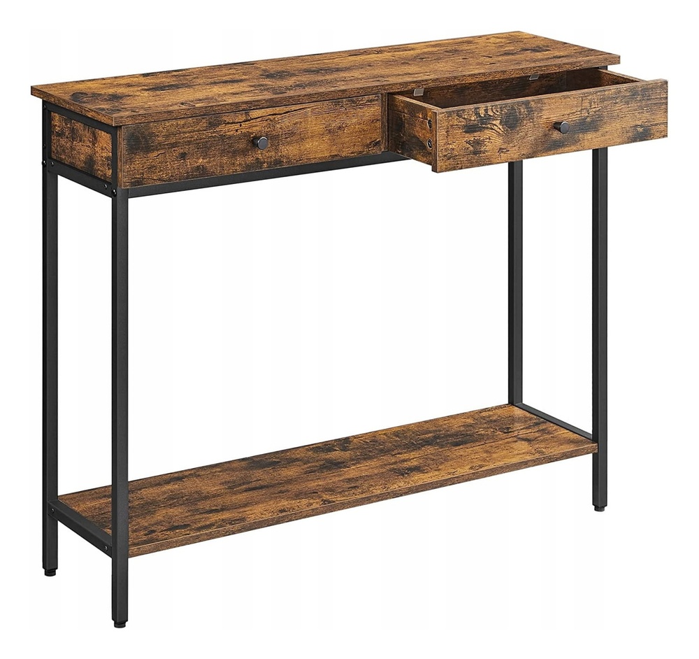 SELSEY Konsola do przedpokoju Lairks z dwiema szufladami brąz rustykalny