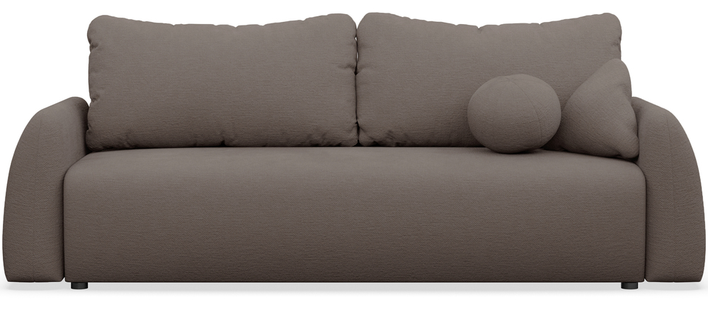 SELSEY Kanapa rozkładana trzyosobowa Nubelle z pojemnikiem brązowa szenil hydrofobowy