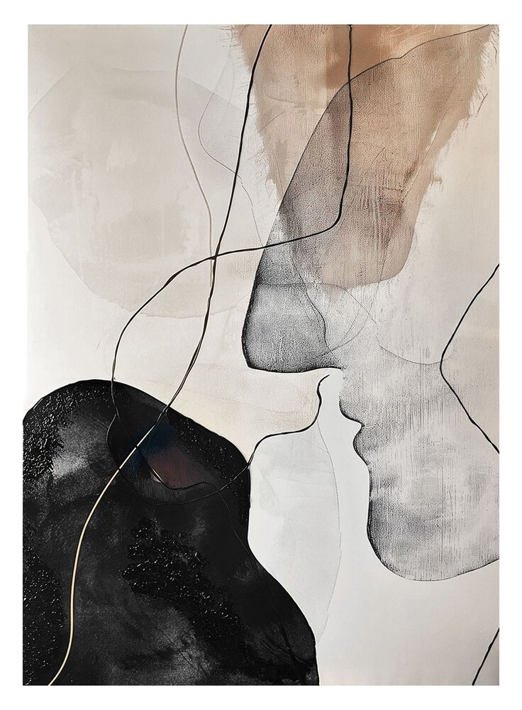 SELSEY Obraz Kiss 100x70 cm z ręcznie malowanymi elementami