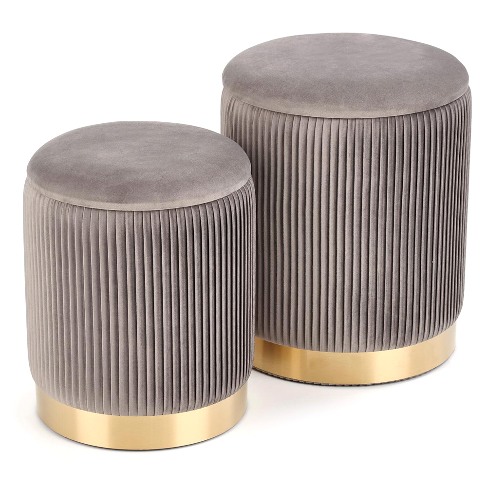 SELSEY Zestaw dwóch puf Wemerra szara