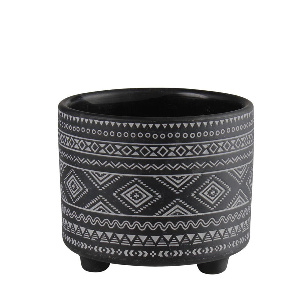 SELSEY Osłonka na doniczkę Rifflister średnica 12 cm czarna