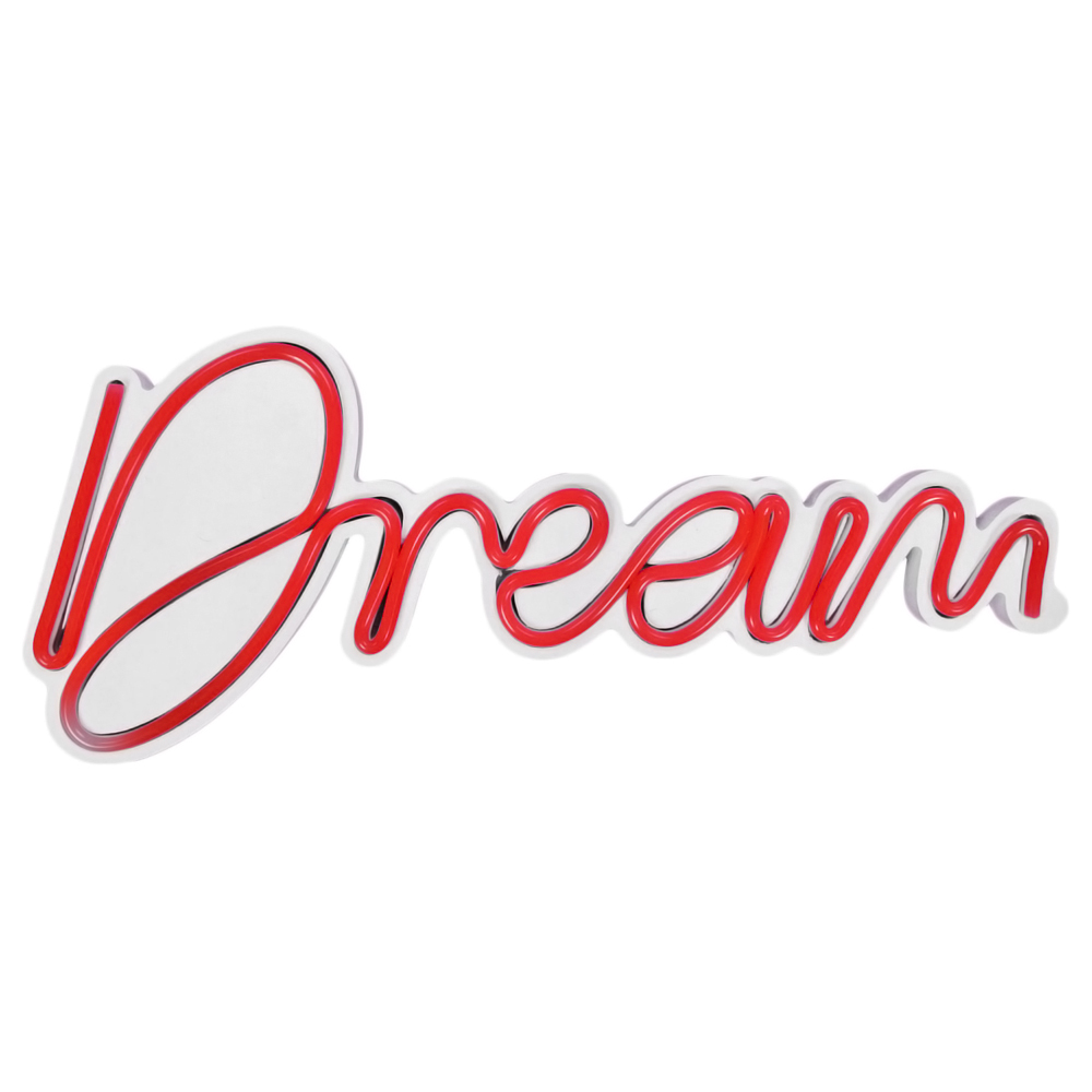 SELSEY Neon na ścianę Letely z napisem Dream czerwony