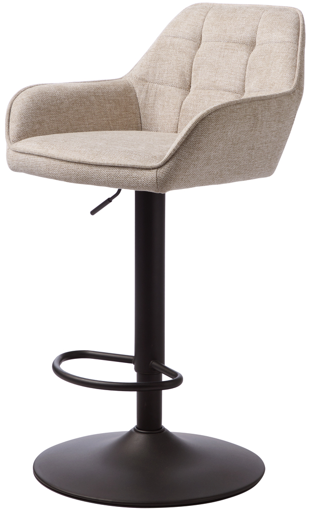 SELSEY Hoker tapicerowany Sevitle pikowane oparcie jasnobeżowy