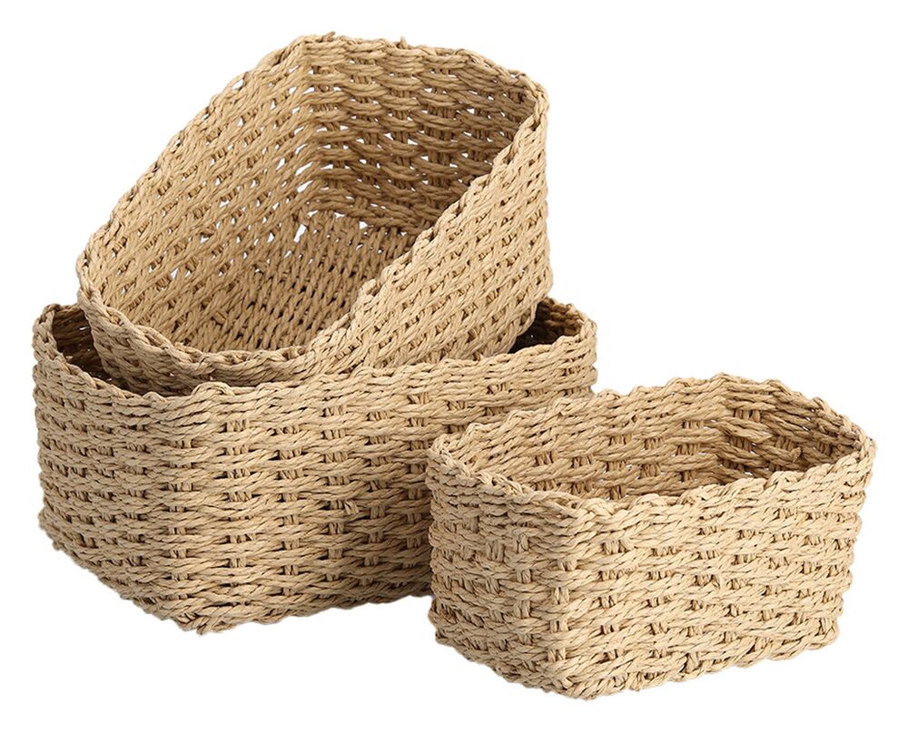 SELSEY Zestaw 3 koszy Stanney beżowe