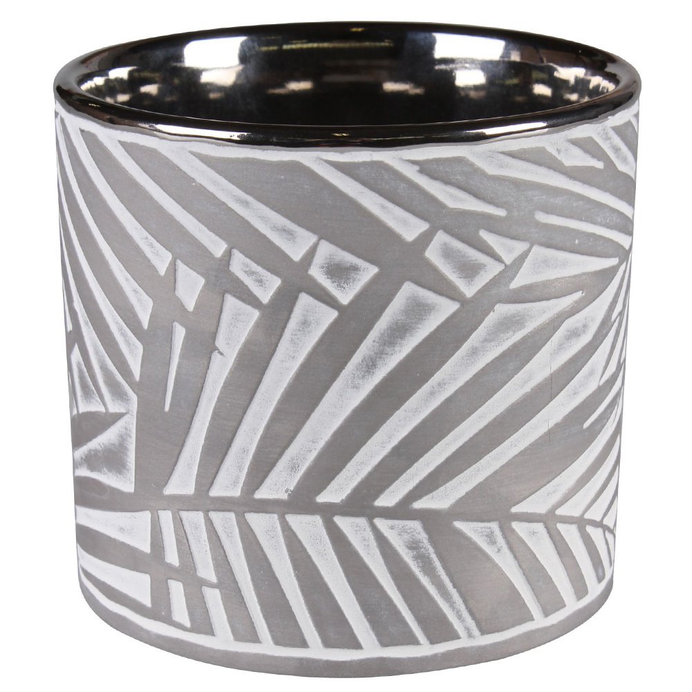 SELSEY Osłonka na doniczkę Jarl ceramiczna 12,5 cm szara