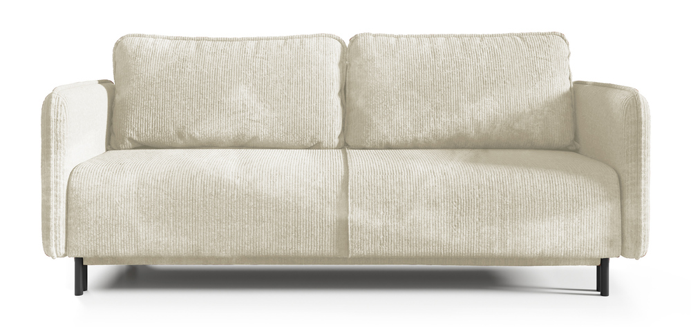 SELSEY Kanapa rozkładana trzyosobowa Pantalla z pojemnikiem kremowa sztruks