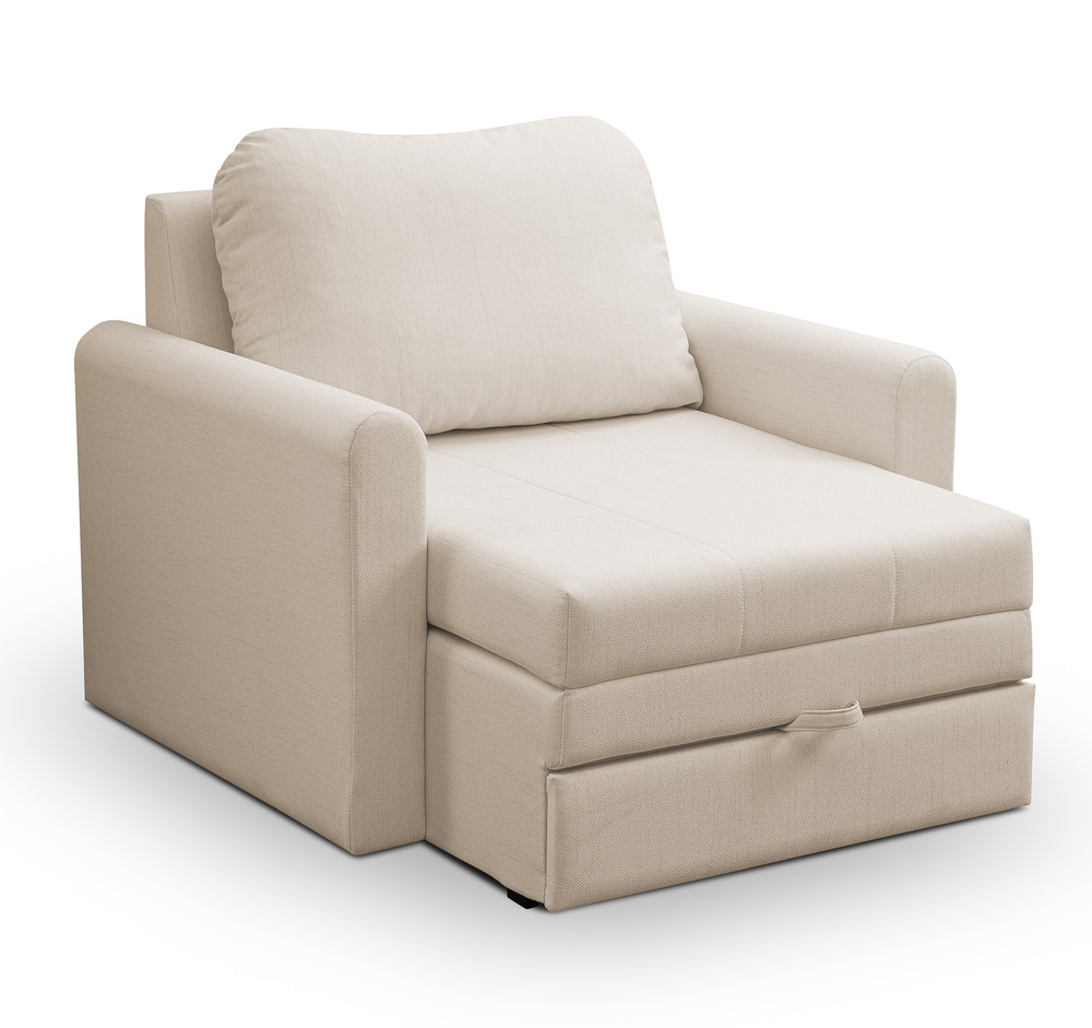 SELSEY Fotel rozkładany Dejano jasnobeżowy plecionka