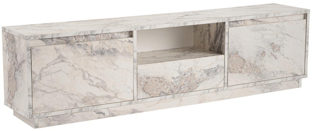 SELSEY Szafka RTV Vanguard 160 cm biały marmur