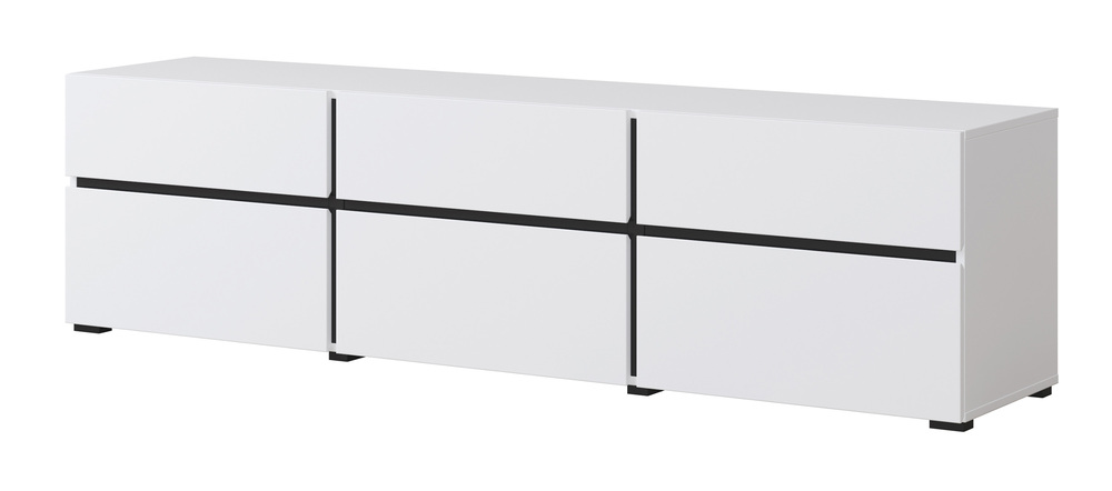 SELSEY Komoda Kruzoe 48 cm z trzema szufladami i trzema szafkami biała