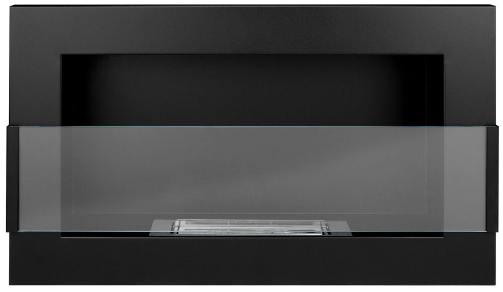 SELSEY Biokominek Maltern 65x40 cm z szybą czarny strukturalny z certyfikatem TÜV