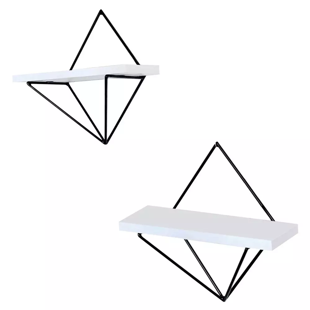 SELSEY Zestaw półek Dawras 30 cm biały/czarny