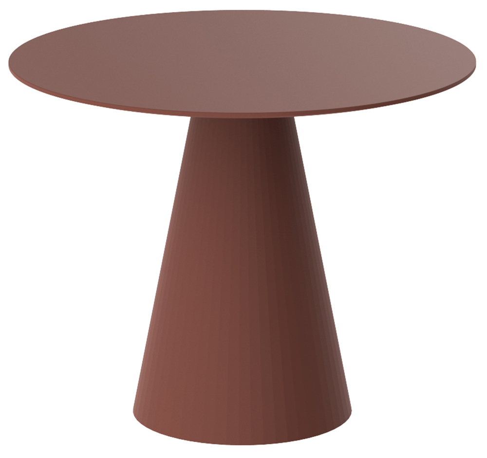 SELSEY Stół okrągły do jadalni Ablivity 100 cm bordowy mat
