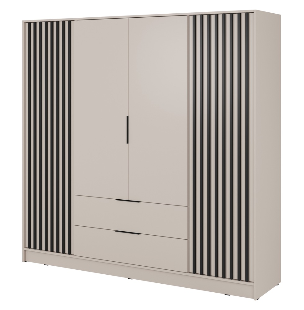 SELSEY Szafa czterodrzwiowa Karette kaszmir czarne lamele