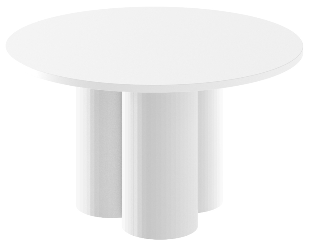 SELSEY Stolik kawowy Imprrese okrągły 80 cm biały wysoki połysk