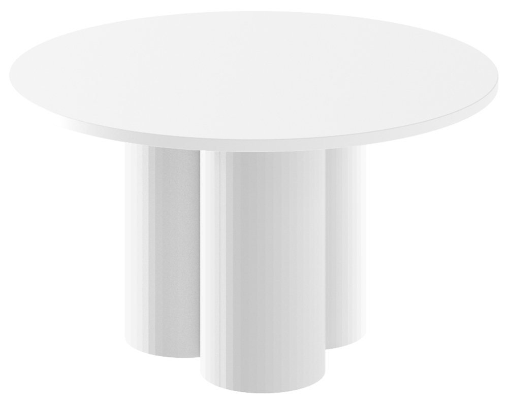 SELSEY Stolik kawowy Imprrese okrągły 80 cm biały wysoki połysk