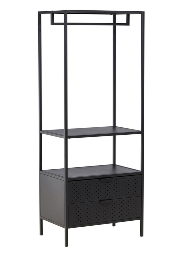 SELSEY Wieszak stojący Efenes 180x70 cm z dwiema szufladami czarny