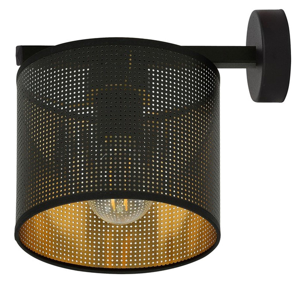 SELSEY Kinkiet Jordene czarny z ażurowym kloszem x1