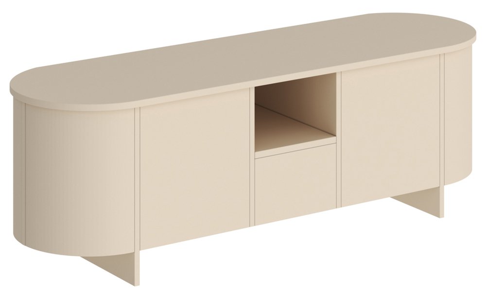 SELSEY Szafka RTV dwudrzwiowa Camplia z jedną szufladą 163 cm cappuccino mat