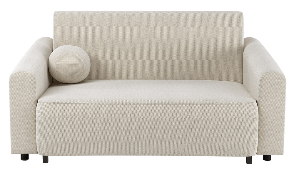 SELSEY Kanapa rozkładana dwuosobowa Stevio 170 cm z pojemnikiem kremowa szenil hydrofobowy